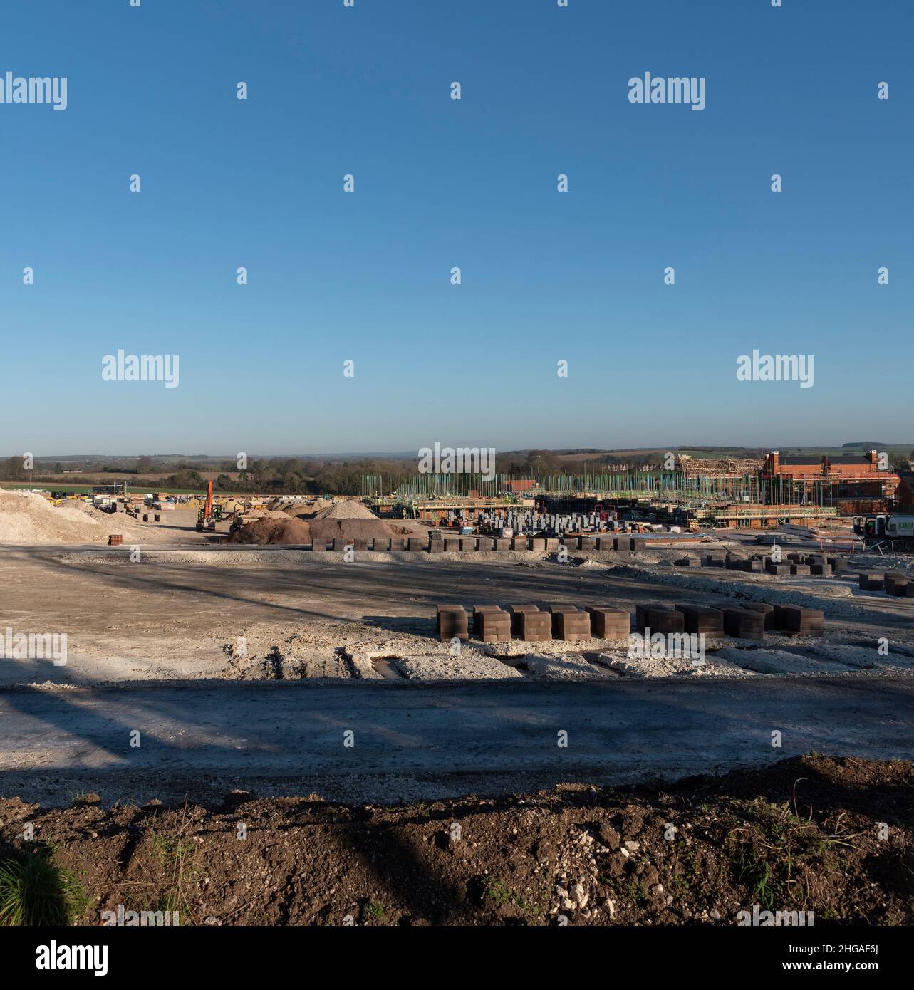 Winchester, Hampshire, England, UK. 2022. New build homes under