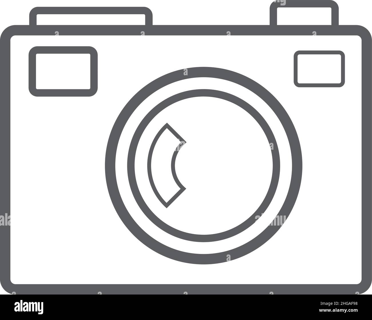 Photo camera icon. Analog photography device in linear style Stock ...