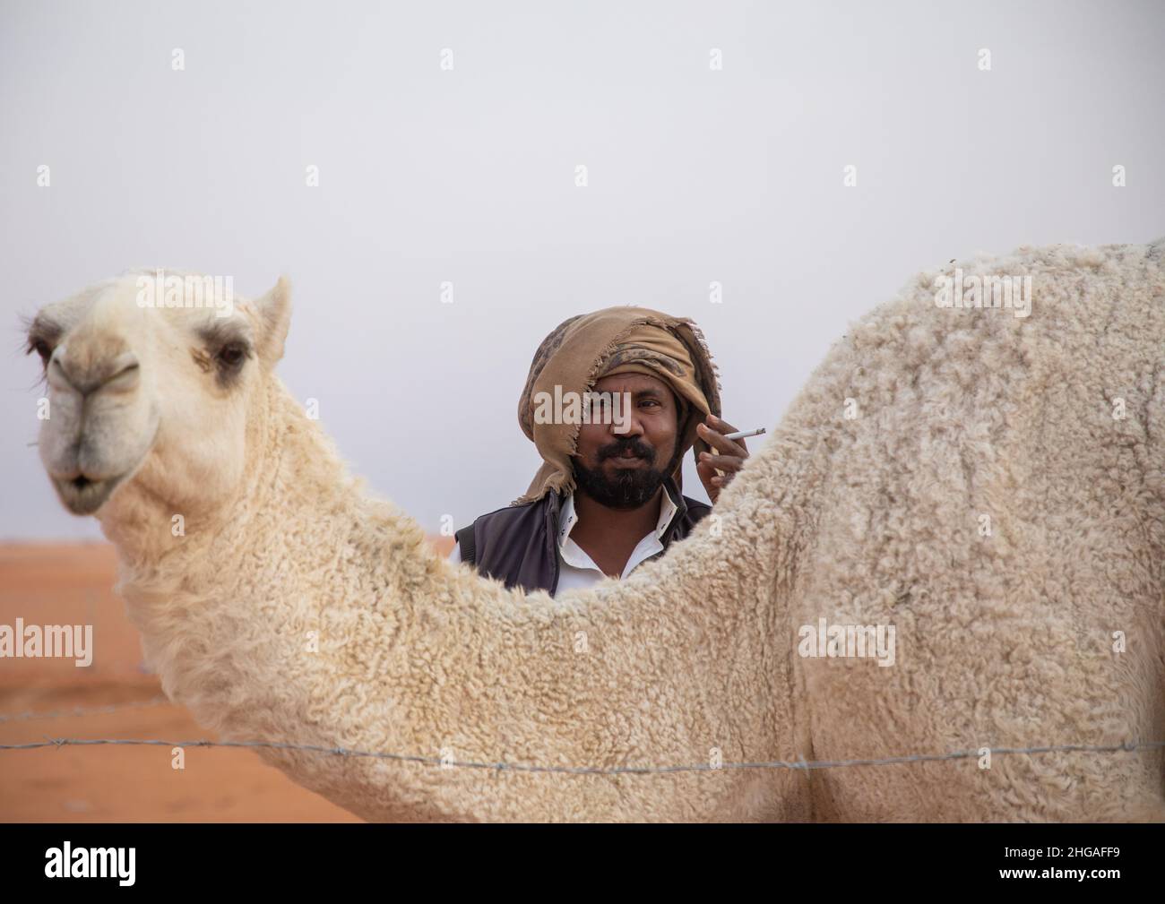 Sudanese man in King Abdul Aziz Camel Festival, Riyadh Province, Rimah, Saudi Arabia Stock Photo