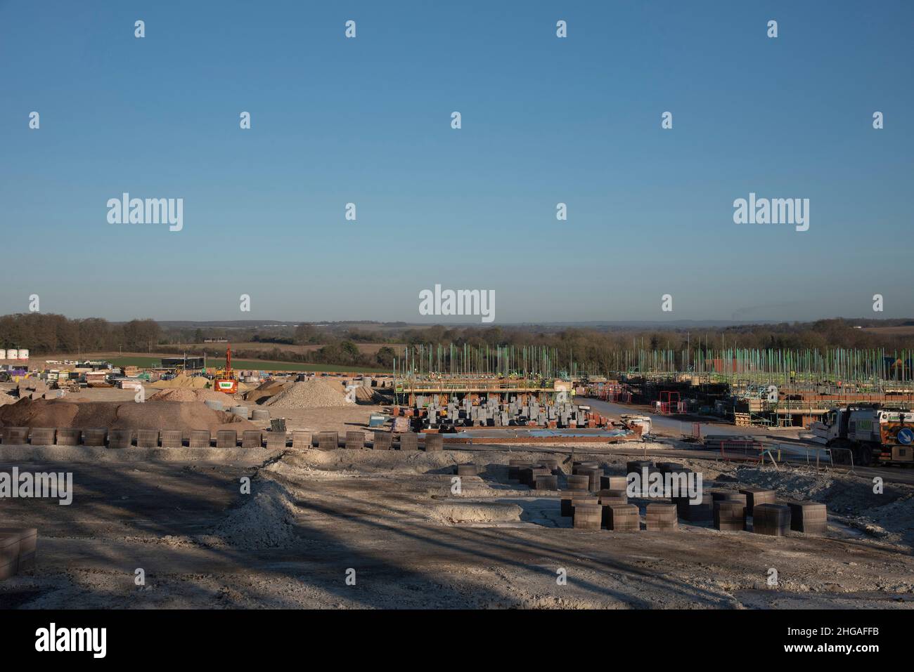 Winchester, Hampshire, England, UK. 2022. New build homes under