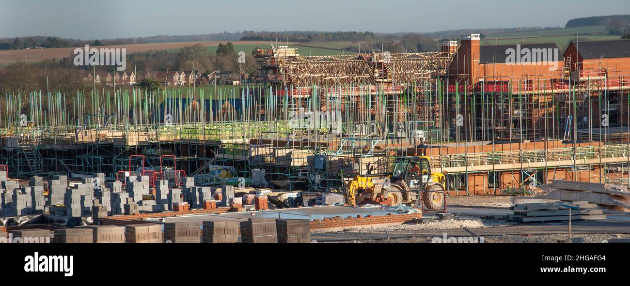 Winchester, Hampshire, England, UK. 2022. New build homes under