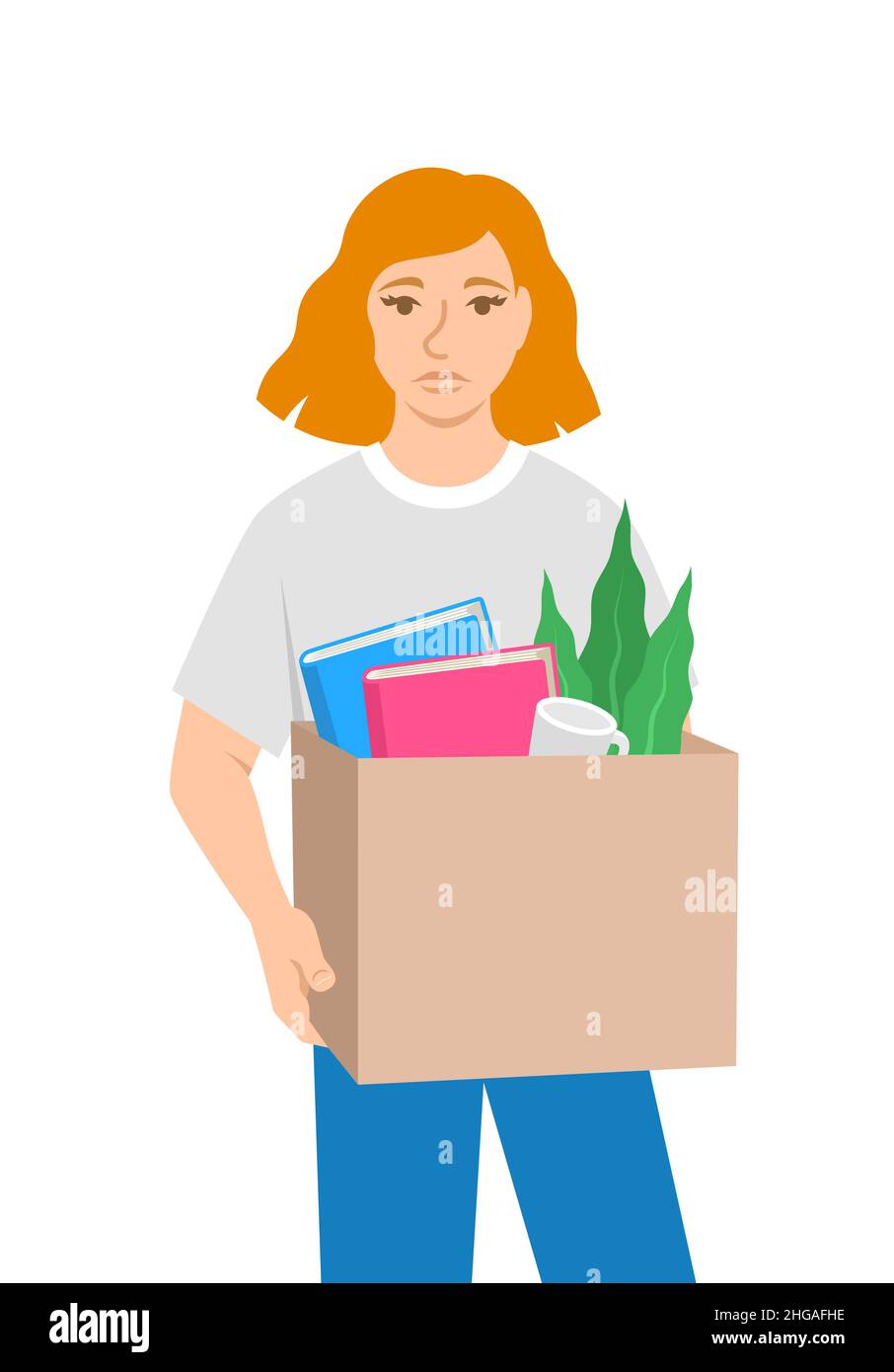 Cartoon worried woman hi-res stock photography and images - Alamy