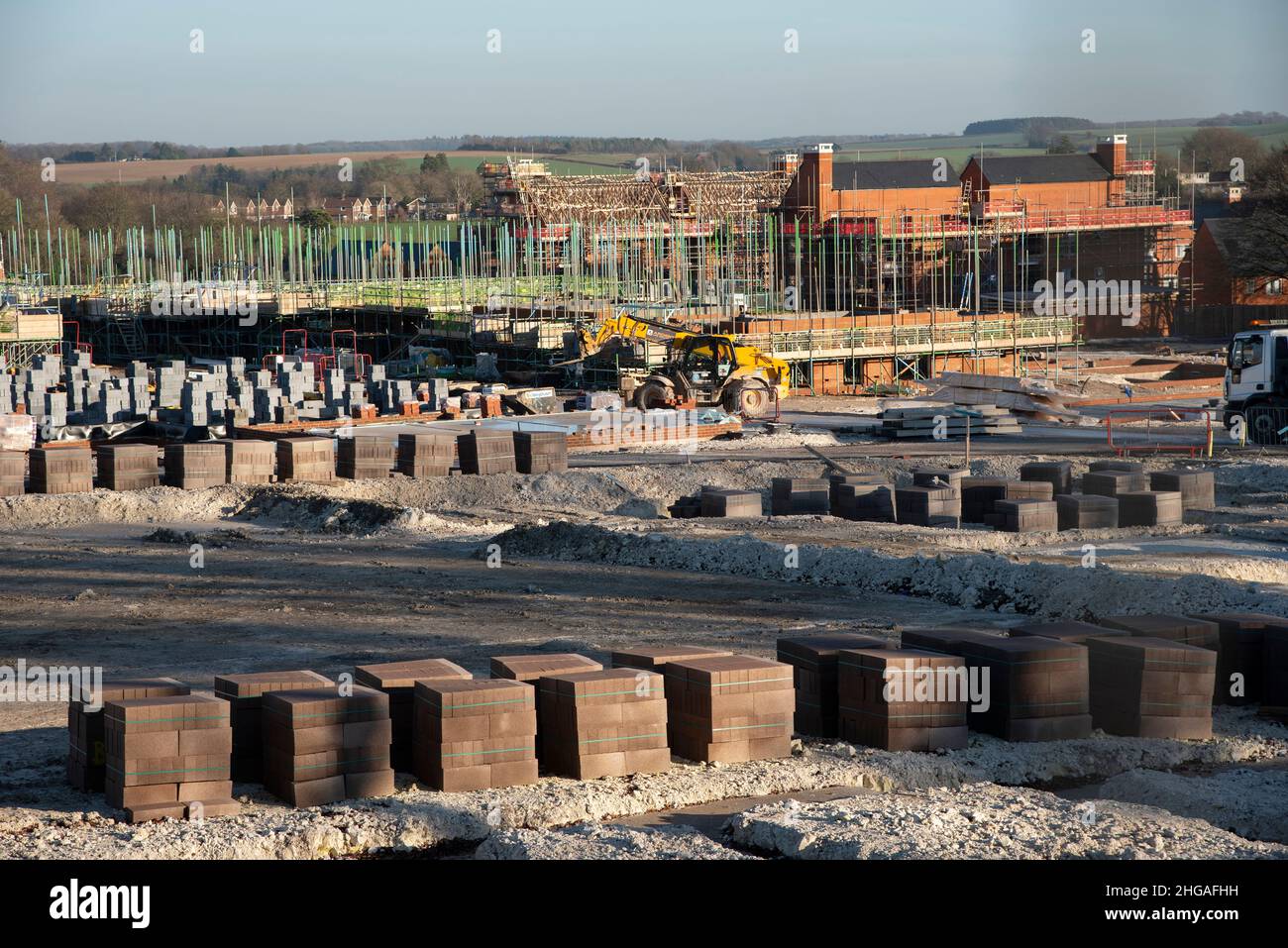 Winchester, Hampshire, England, UK. 2022. New build homes under