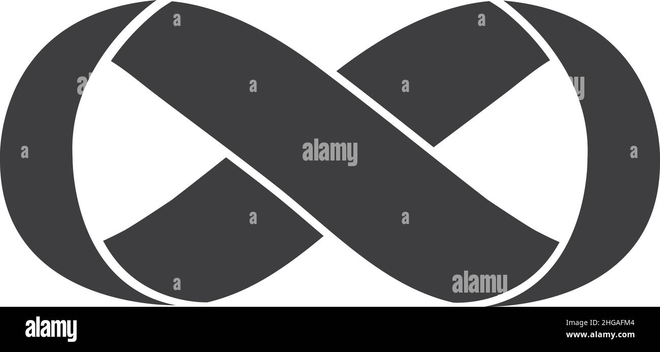 Black ribbon loop. Infinity symbol. Endless motion sign Stock Vector