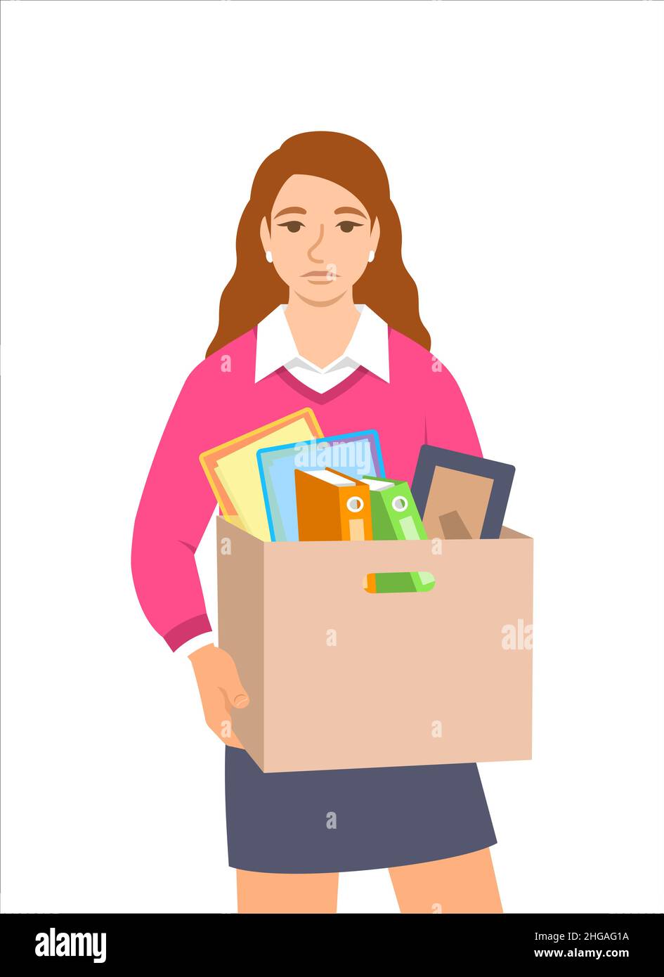 Cartoon worried woman hi-res stock photography and images - Alamy