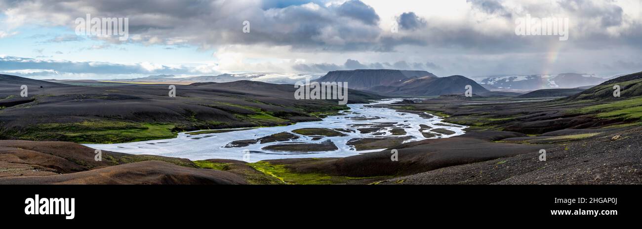 River at Kerlingarfjoll Geothermal Field, Suourland, Iceland Stock Photo
