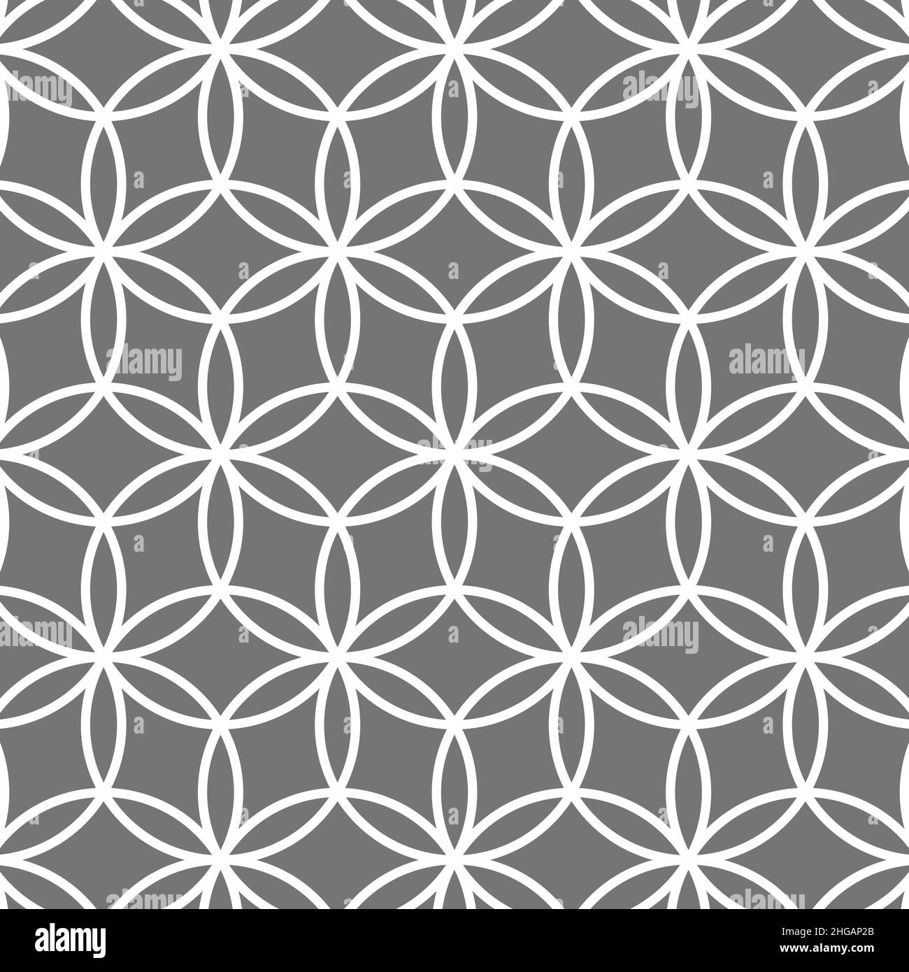 Crossed circle pattern. White line ornament in classic arabic style Stock Vector