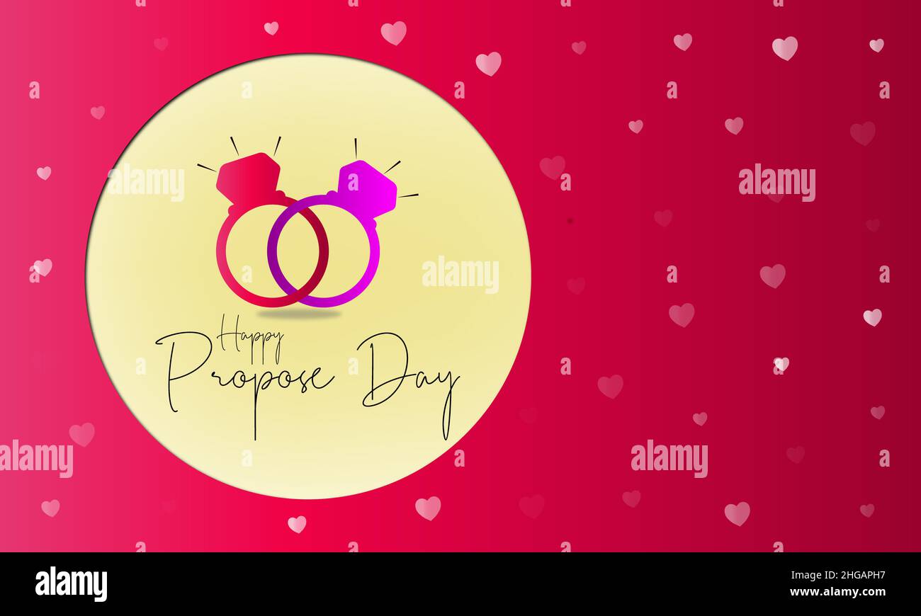 Happy Propose Day card .Diamond Ring with propose day lettering ...