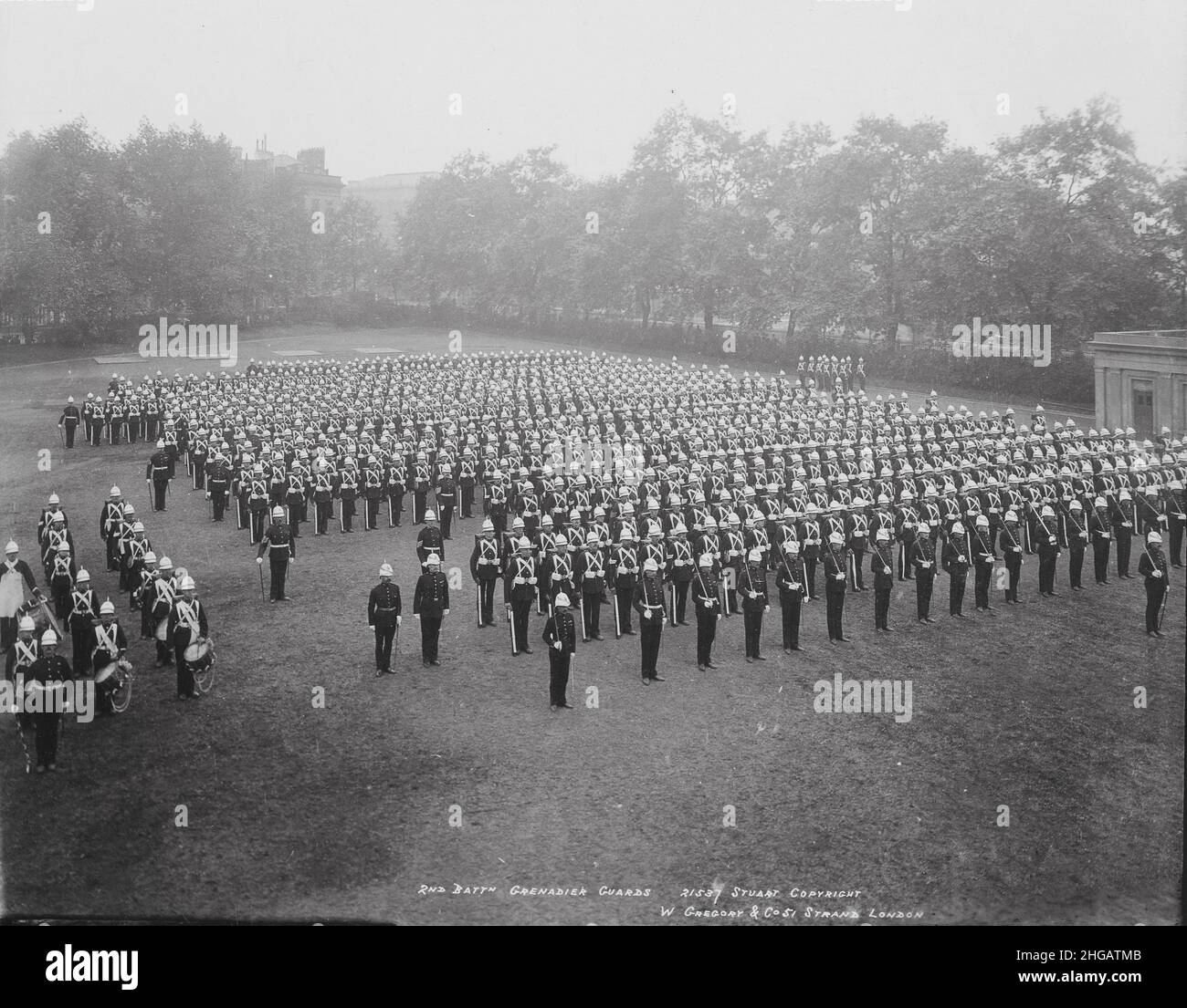Vintage late 19th century photograph: 1890's British Army Regiment: 2nd Battalion Grenadier Guards Stock Photo