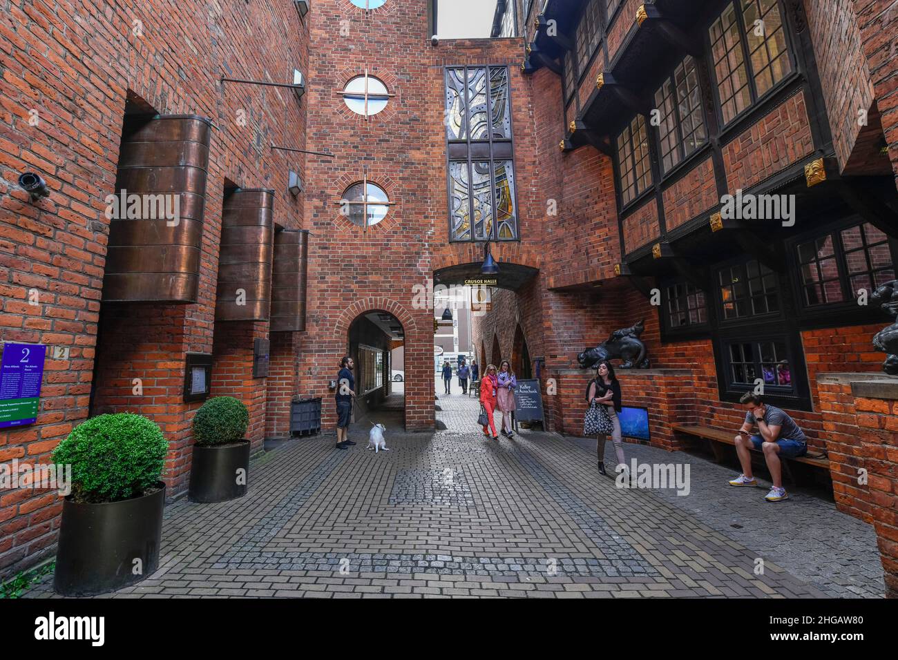 Atlantis House and Robinson Crusoe House (from left), Boettcherstrasse, Old Town, Bremen, Germany Stock Photo