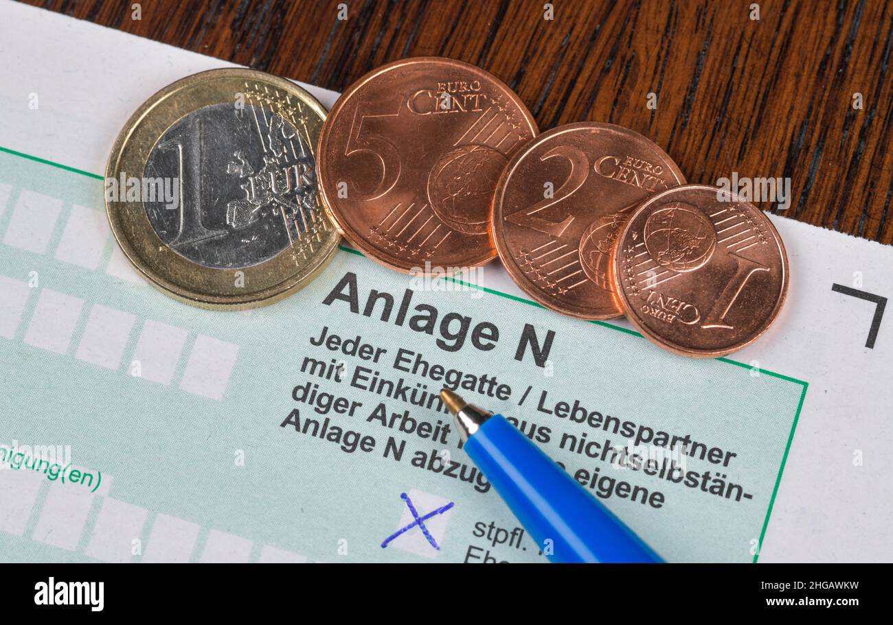 from employment, form N, tax return Stock Photo Alamy