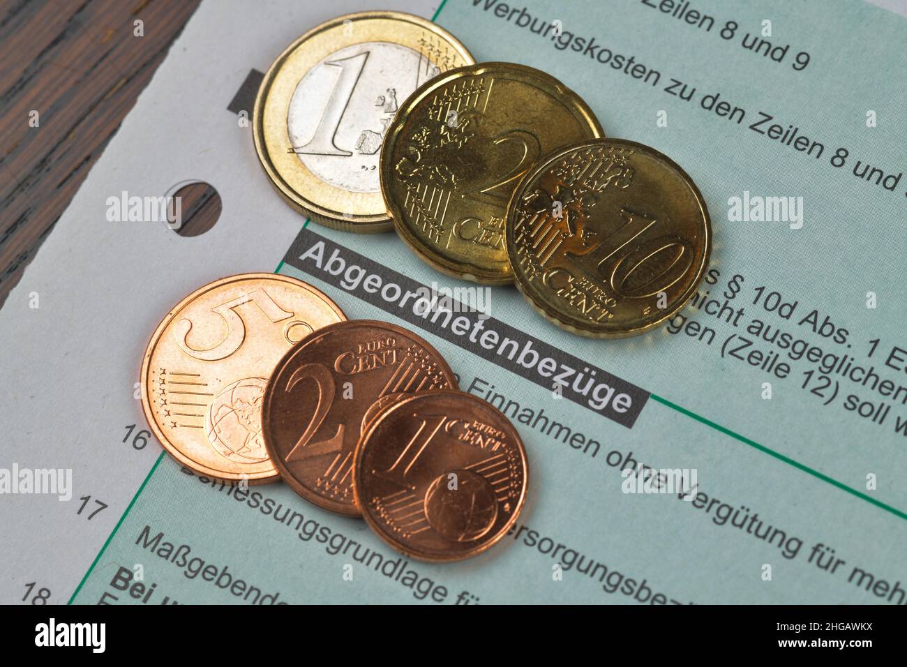 Remuneration of MPs, form, tax return Stock Photo - Alamy