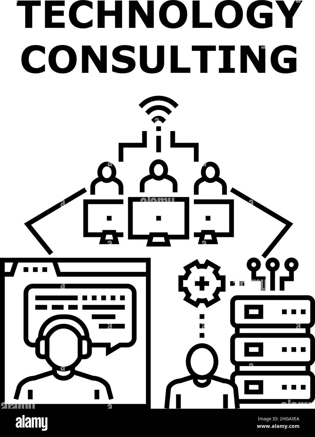 Technology consulting icon vector illustration Stock Vector Image & Art ...
