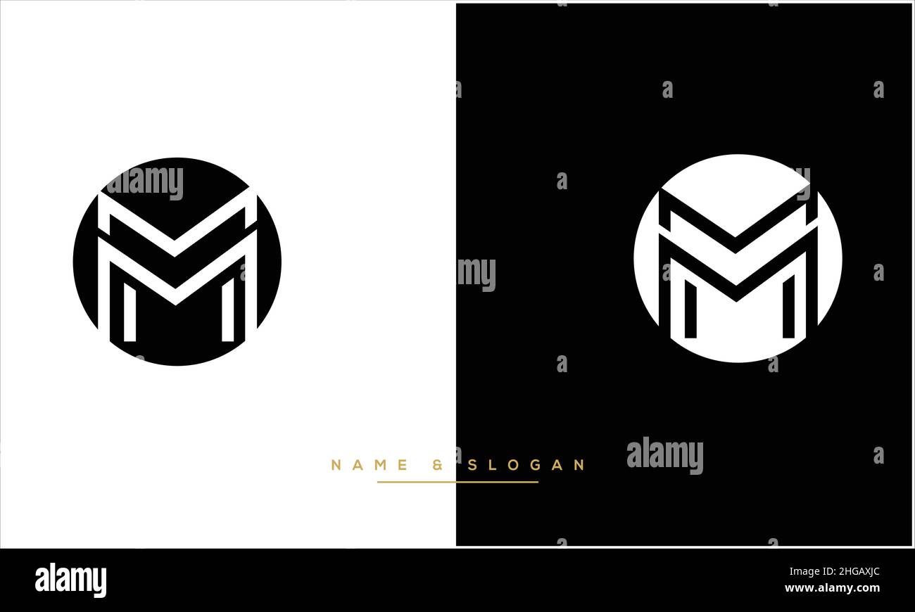 M,MM Abstract Letters Logo Monogram Stock Vector