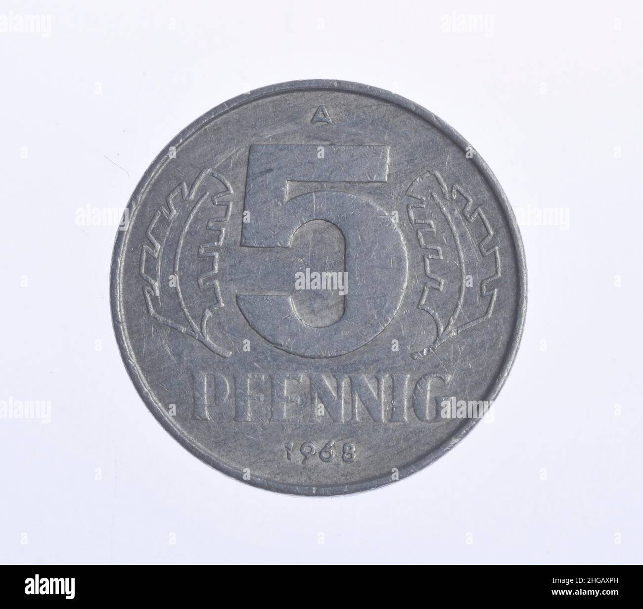 Coin, 5 Pfennig, GDR Stock Photo