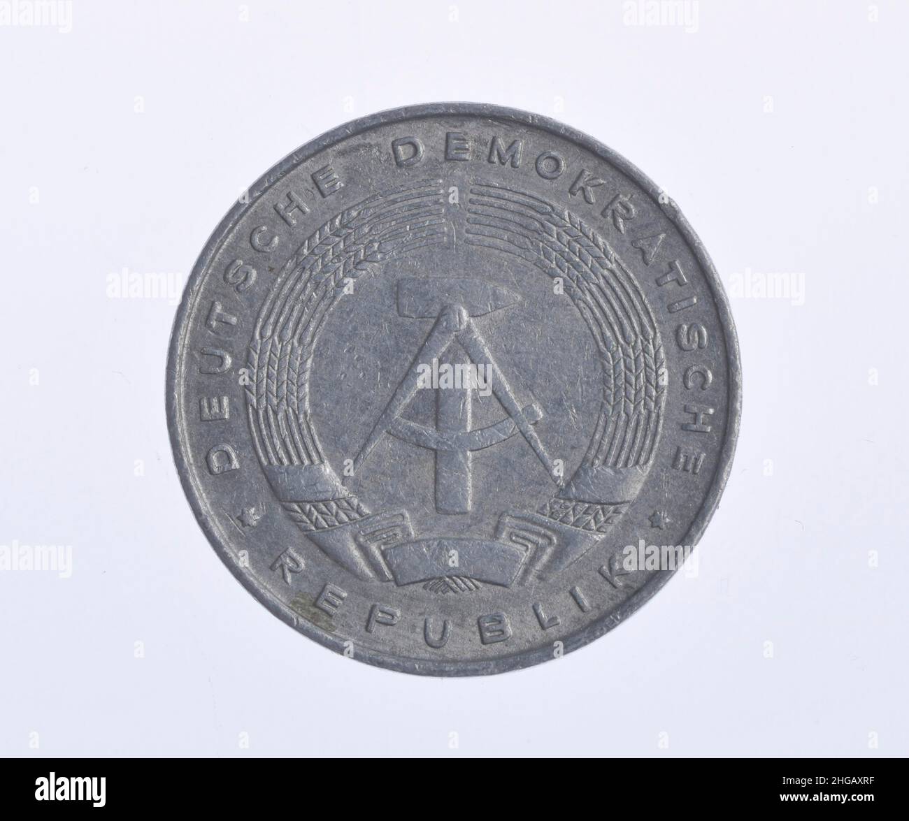 Coin, 5 Pfennig, GDR Stock Photo