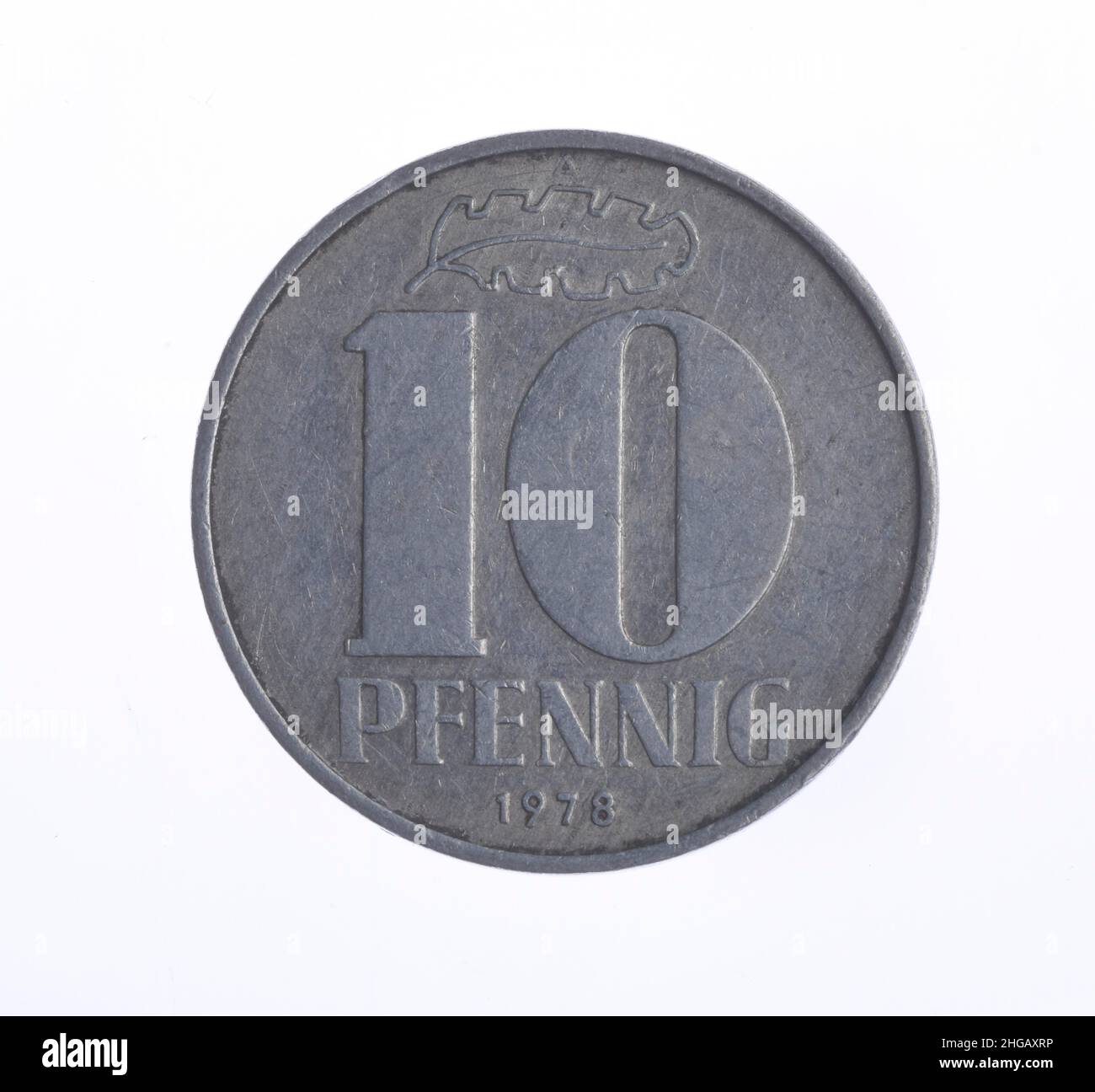 Coin, 10 Pfennig, GDR Stock Photo