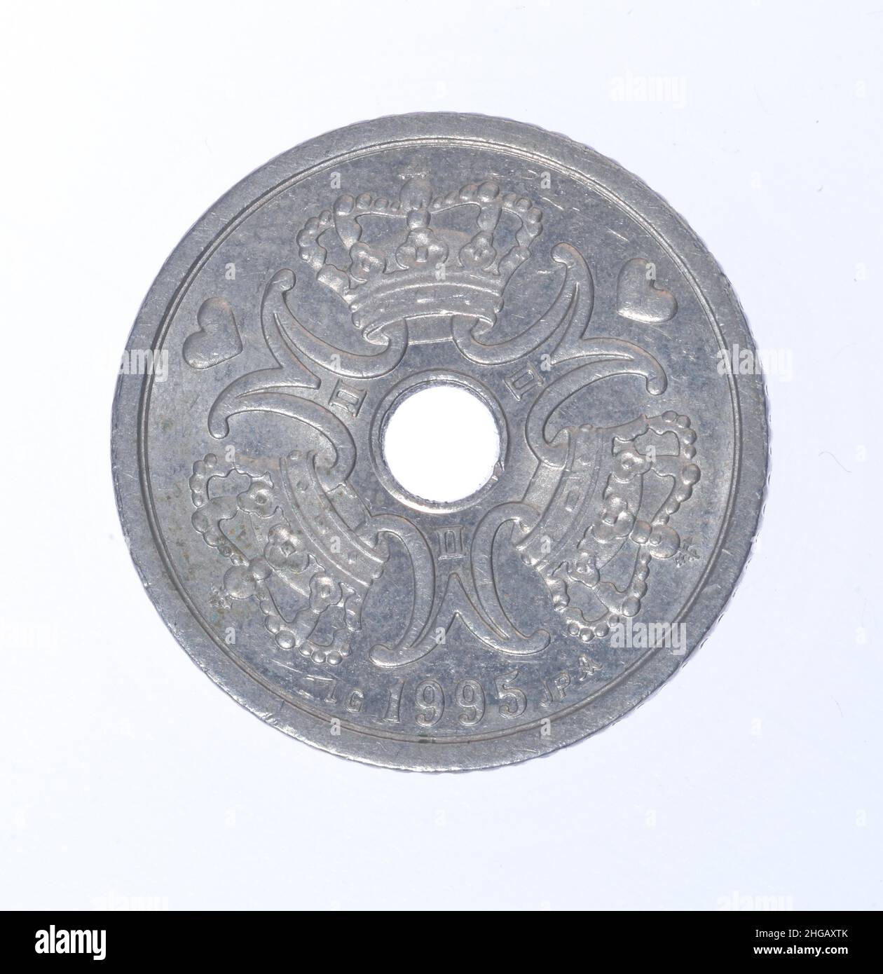 Coin, 1 krone, Denmark Stock Photo