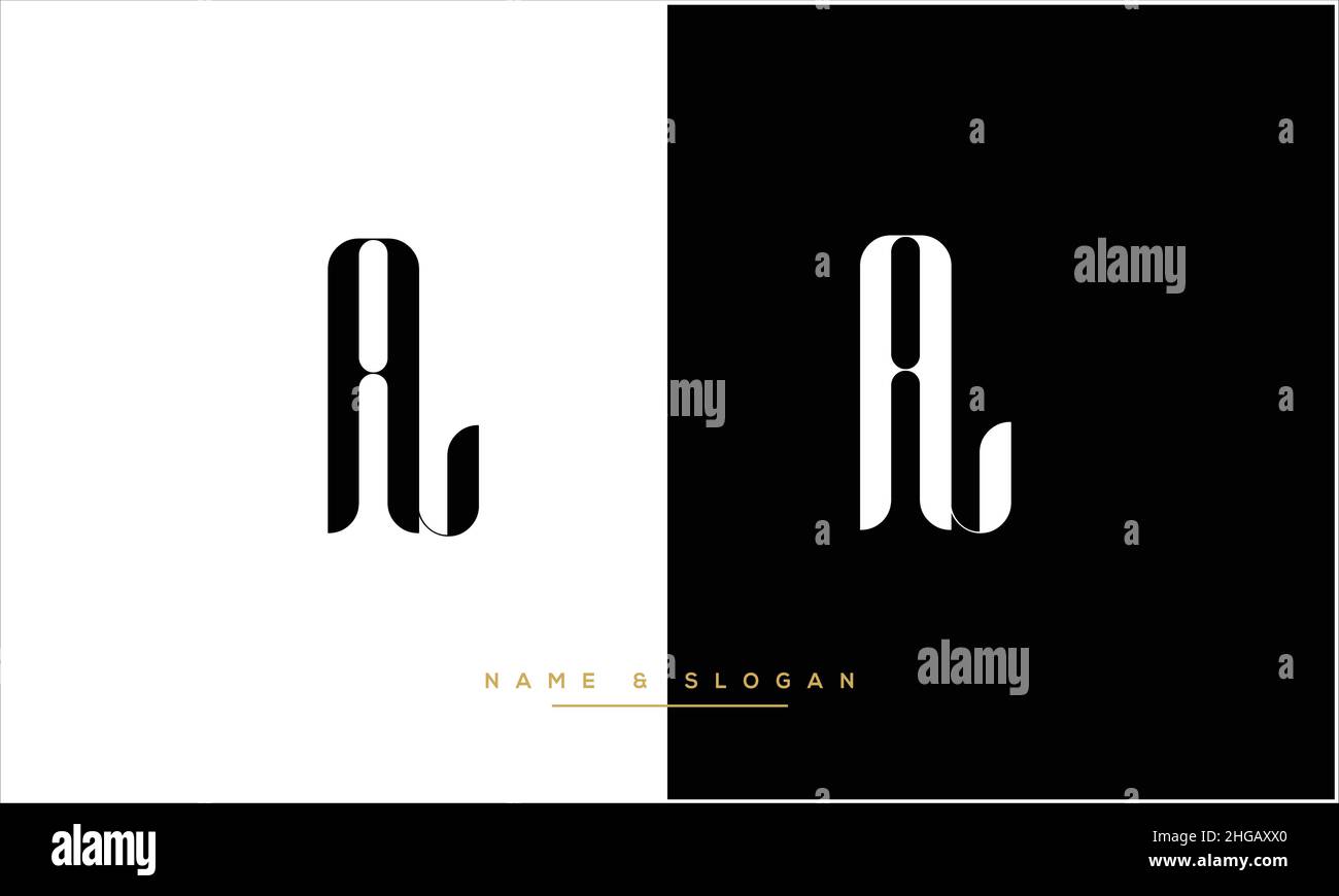 LA, AL Abstract Letters Logo MONOGRAM Stock Vector
