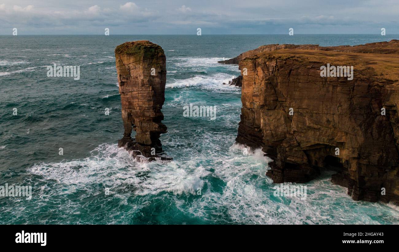 Yesnaby Castle Sea Stack Stock Photo