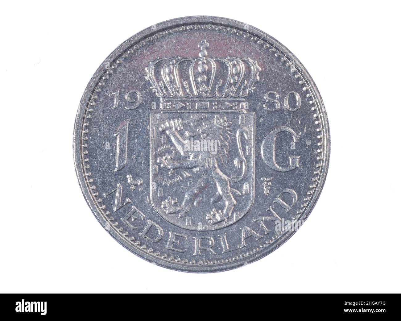 Money coin, 1 guilder, Netherlands Stock Photo