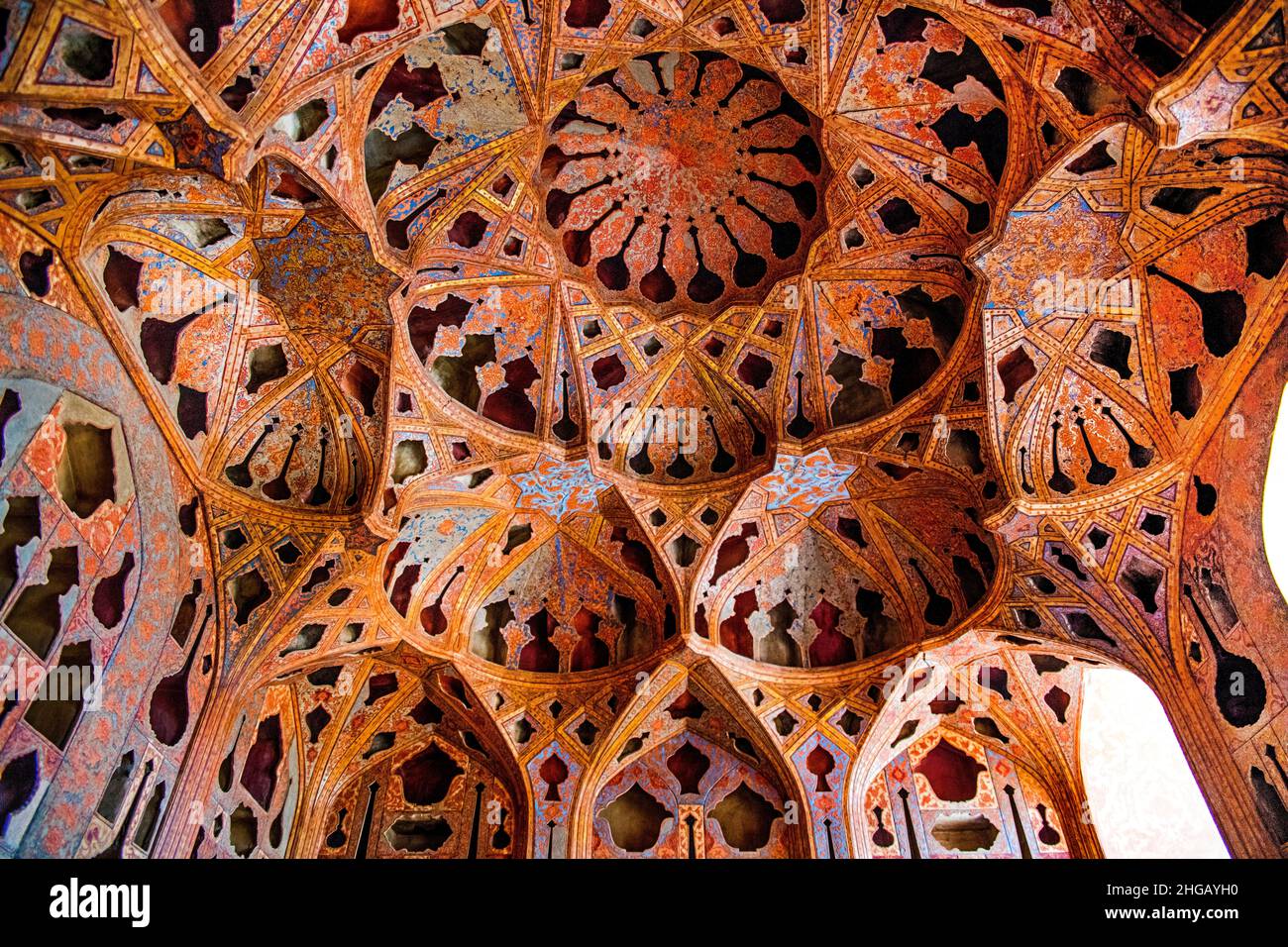 Music Room, Ali Qapu Palace, Isfahan, Isfahan, Iran Stock Photo