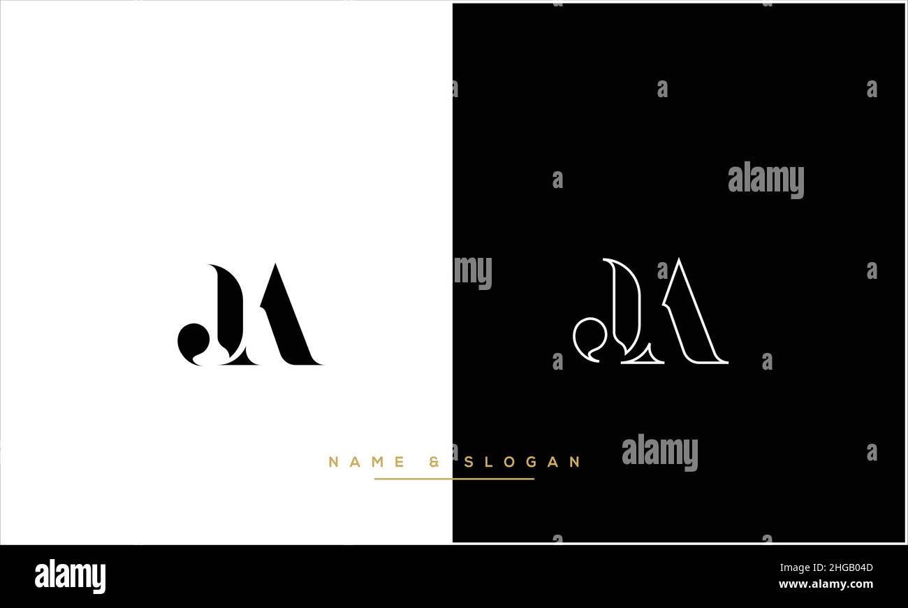 JA, AJ, Abstract Letters Logo Monogram Stock Vector