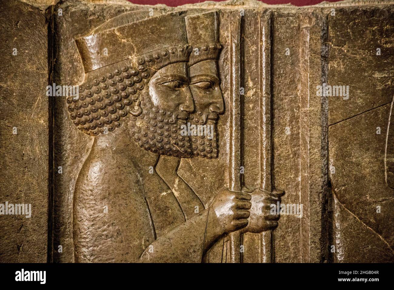 Royal armour bearers, throne relief (treasury relief) of Darius I the