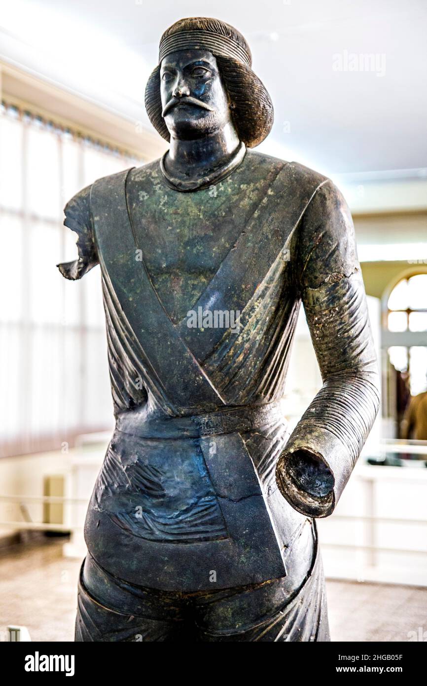 Bronze statue of Prince Shami, Khuzestan, Parthian (300 BC -224 AD), National Museum, Tehran, Tehran, Iran Stock Photo