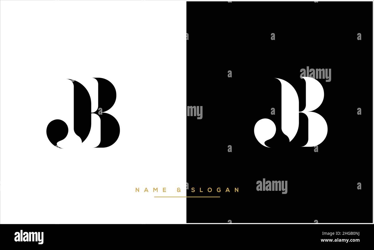 JB, BJ Abstract Letters Logo monogram Stock Vector