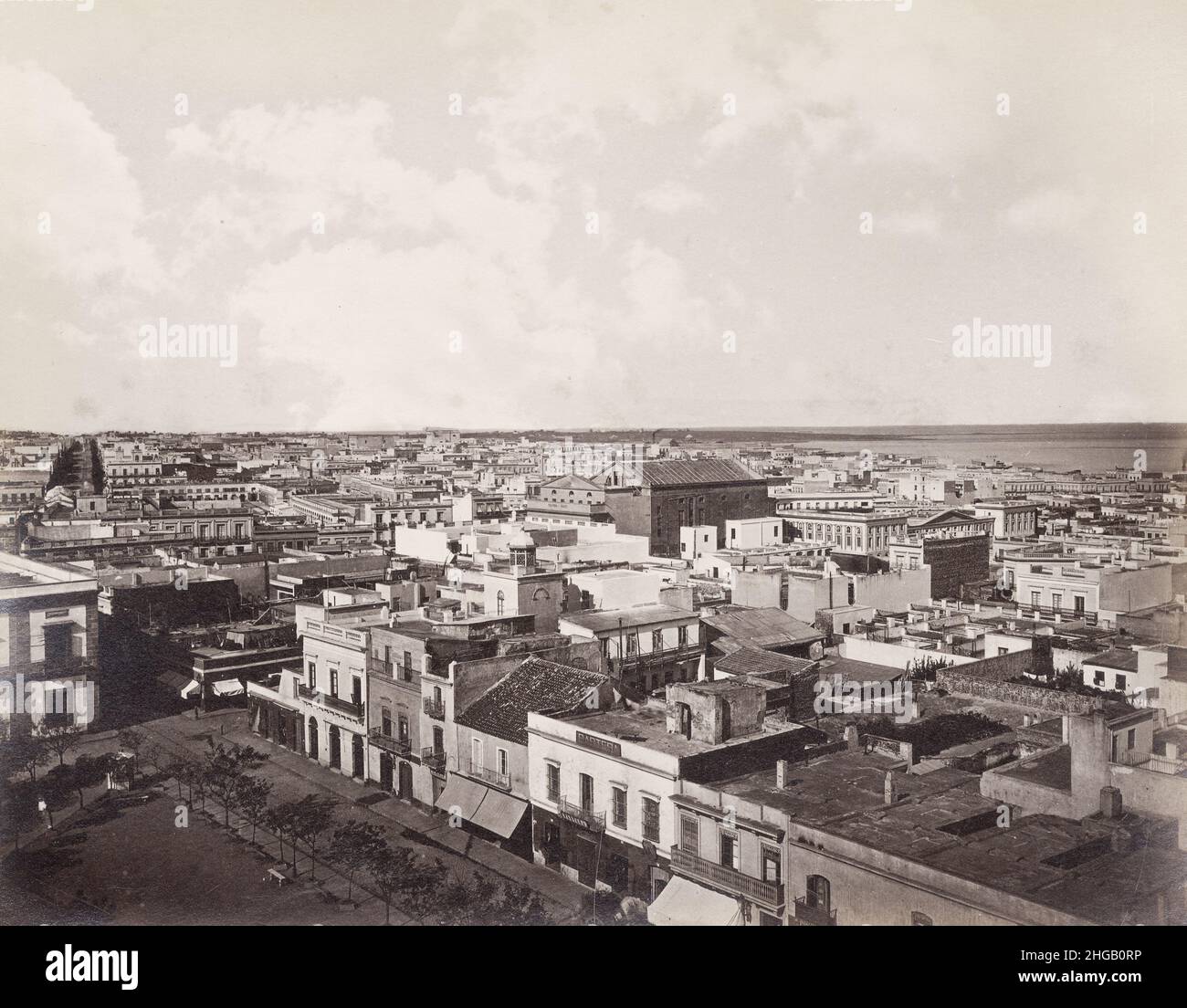 Vintage 19th century photograph - South America Uruguay: view of Montevideo Stock Photo