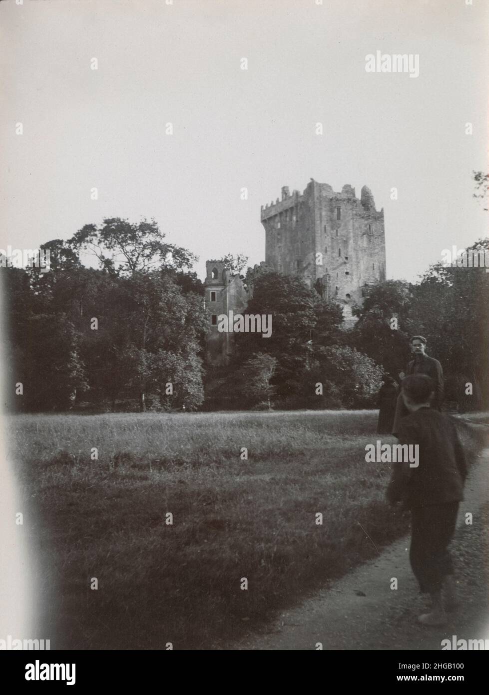 Antique circa 1900 photograph. Blarney Castle is a medieval stronghold in Blarney, near Cork, Ireland. SOURCE: ORIGINAL PHOTOGRAPH Stock Photo