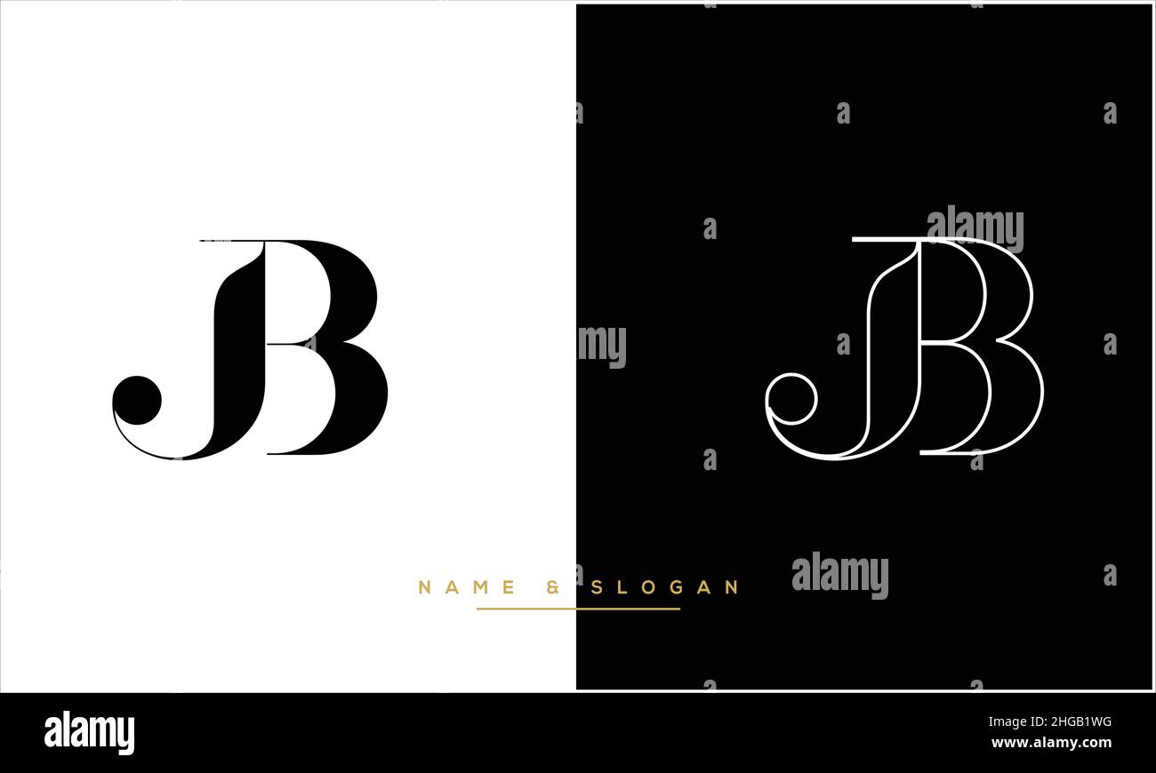 JB, BJ Abstract Letters Logo monogram Stock Vector