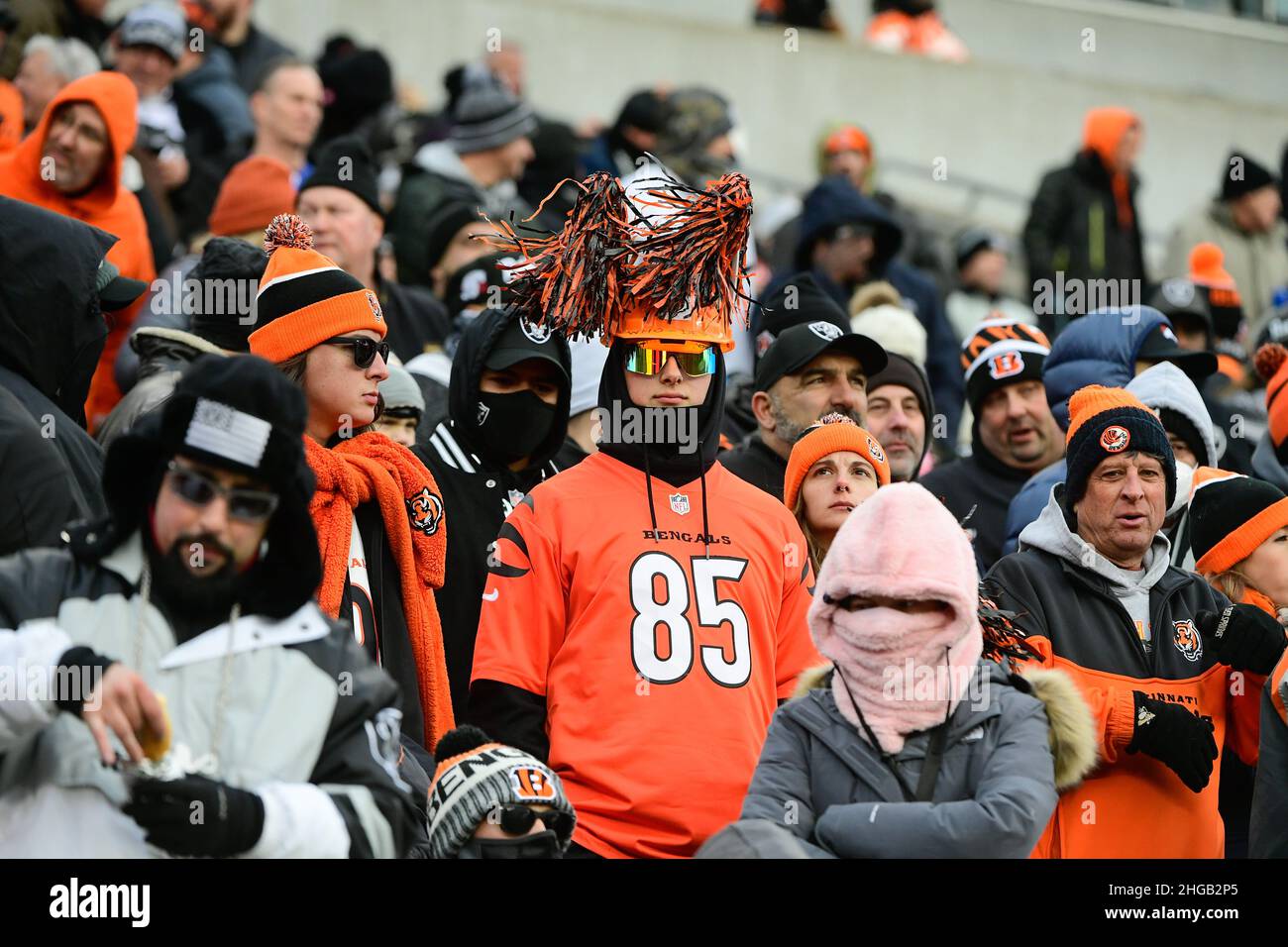 Saturday January 15, 2022: Cincinnati Bengals quarterback Joe Burrow (9)  throws the ball during the NFL AFC Wildcard Playoff game between the Las  Vegas Raiders and the Cincinnati Bengals at Paul Brown