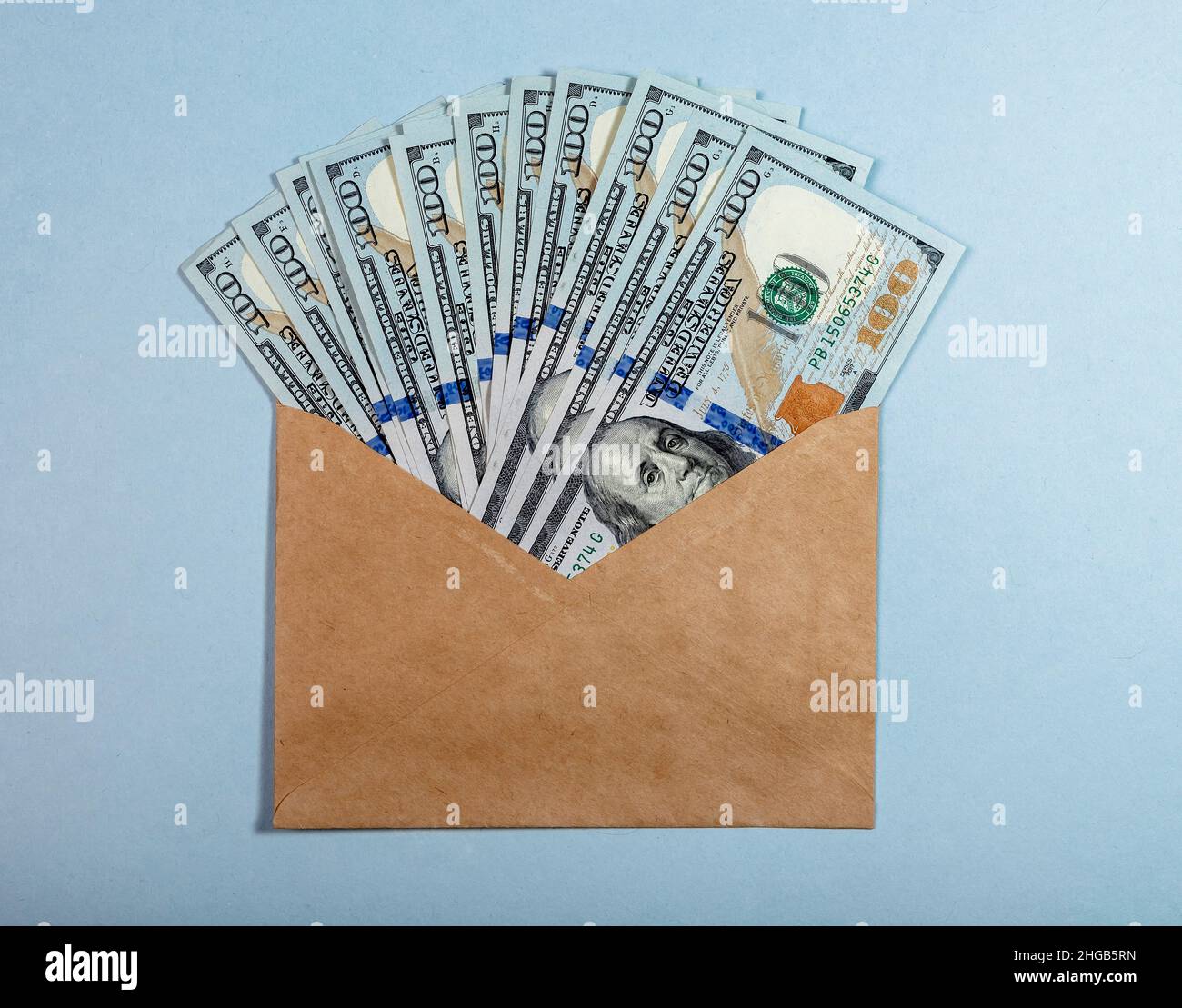 Mafia Envelope Dollars cash in envelope. Bribery, illegal salary, financial crime ...