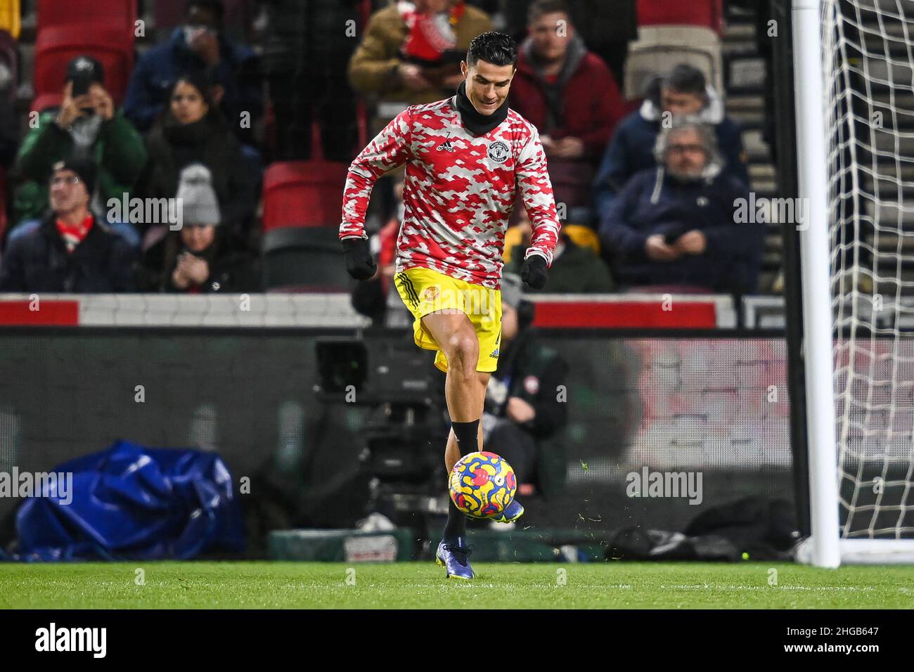 Cristiano Ronaldo #7 of Manchester United during the pre-game warmup in, on 1/19/2022. (Photo by Craig Thomas/News Images/Sipa USA) Credit: Sipa USA/Alamy Live News Stock Photo