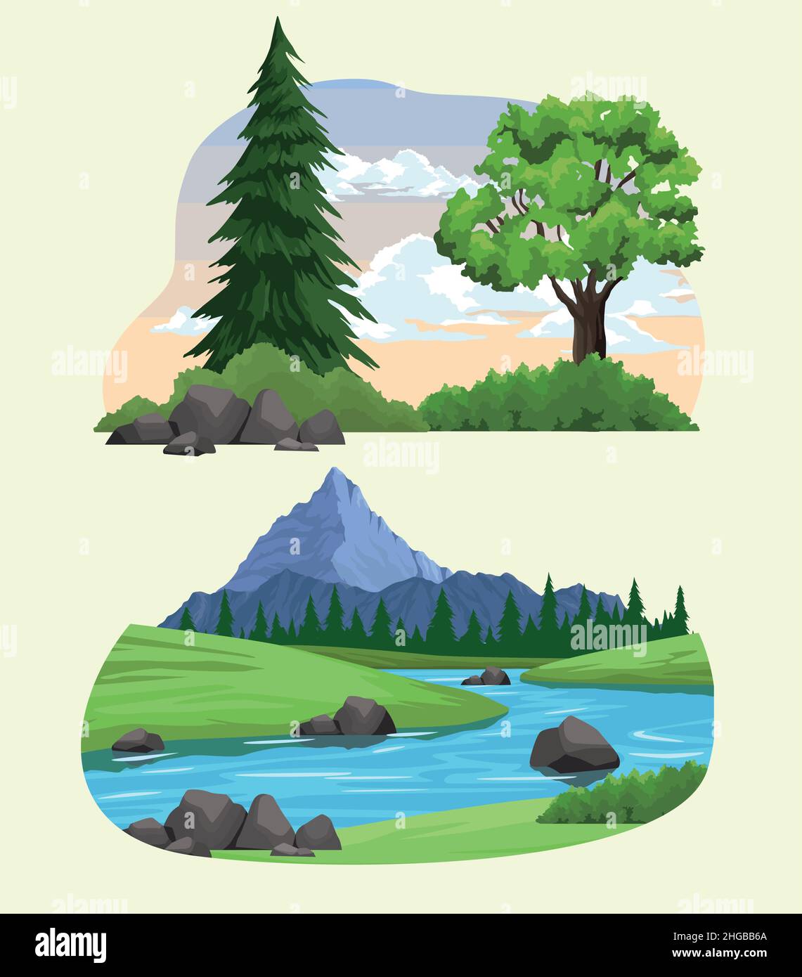 wanderlust nature scenes Stock Vector