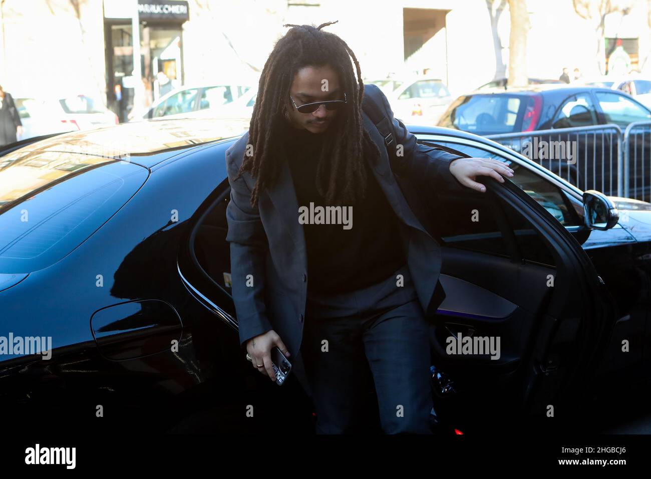 Milano, Italy. 15th Jan, 2022. Luka Sabbat arrives at the Fendi red carpet during the MFW 2022 in Milan, Italy, on 15 January 2022 Credit: Independent Photo Agency/Alamy Live News Stock Photo
