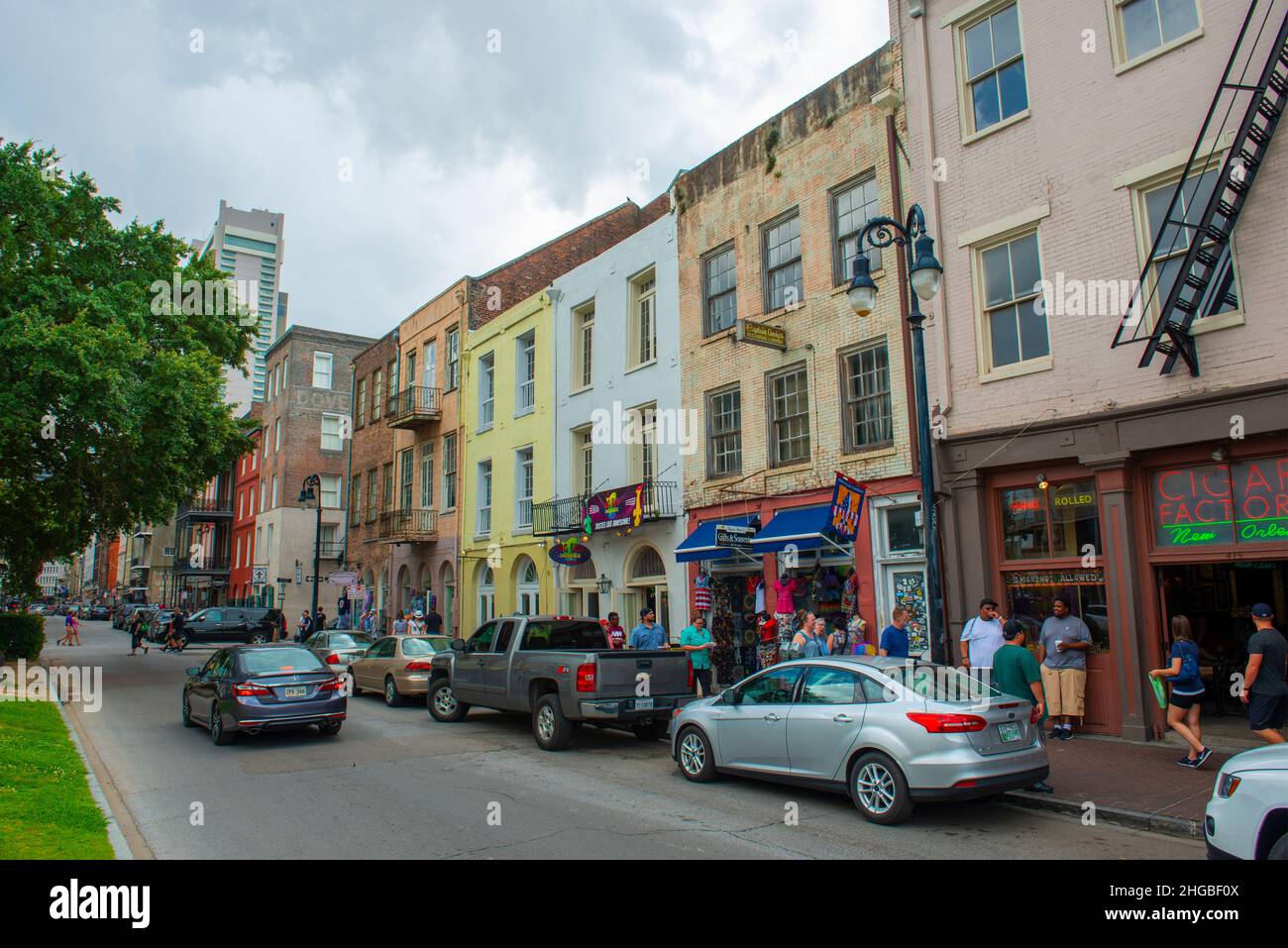 Historic commercial buildings on Decatur Street between Conti Street