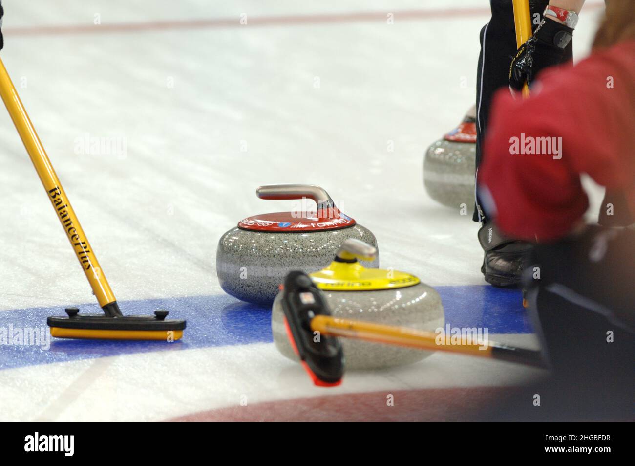 Winter olympics curling sweeping hires stock photography and images Alamy