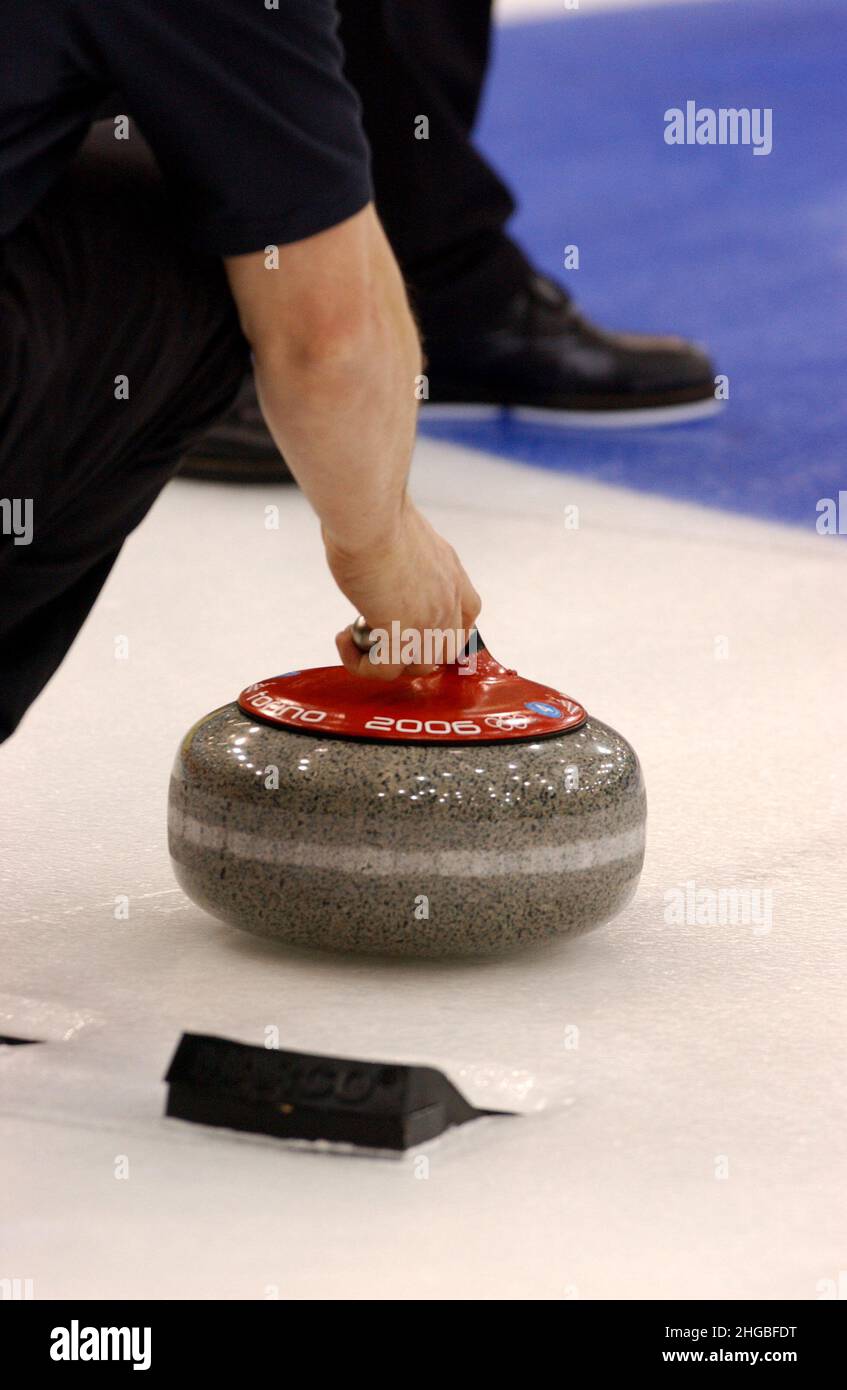 Winter olympics curling sweeping hires stock photography and images Alamy