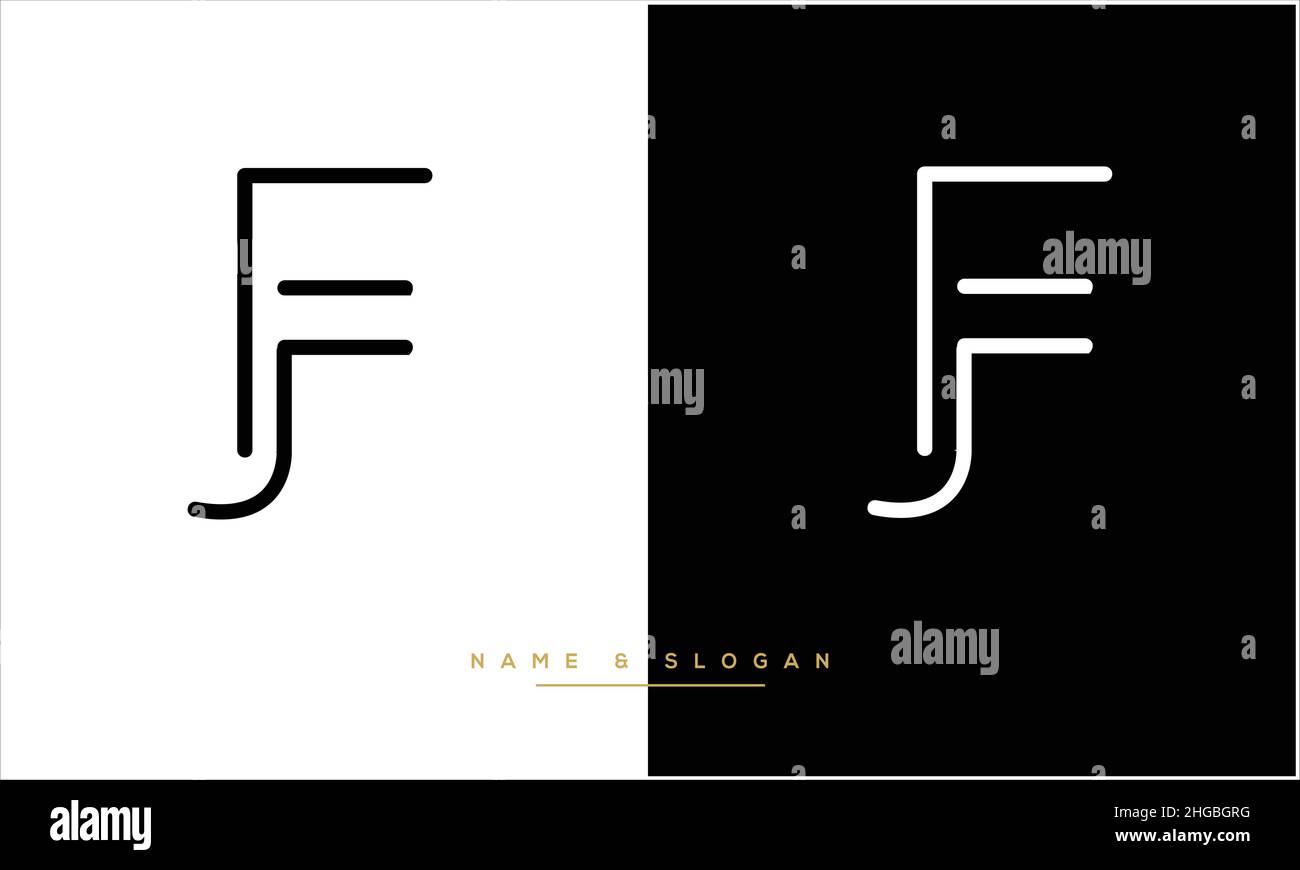 JF, FJ Abstract Letters Logo Monogram Stock Vector