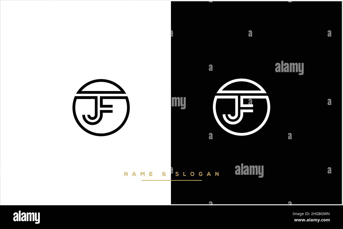 JF, FJ Abstract Letters Logo Monogram Stock Vector