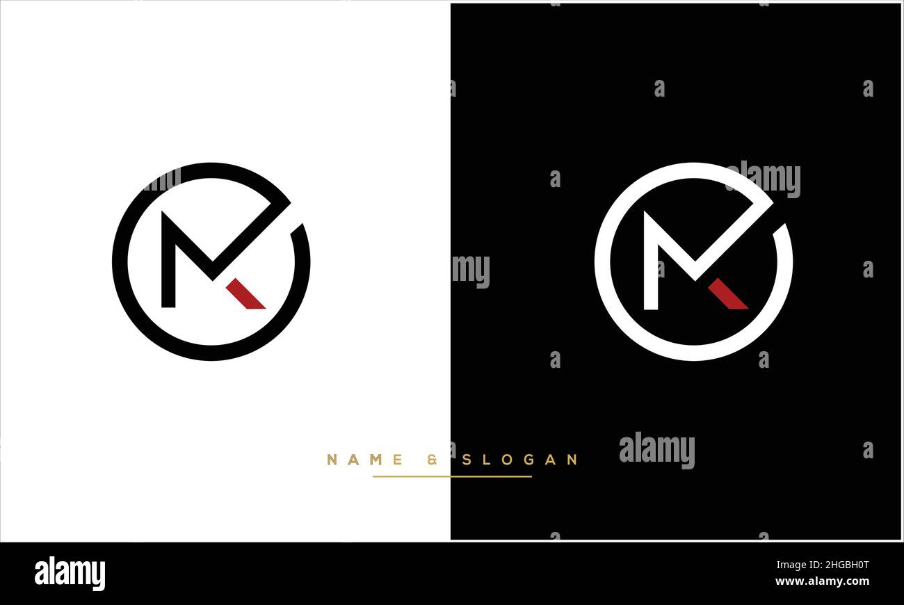 MK, KM Abstract Letters Logo Monogram Stock Vector