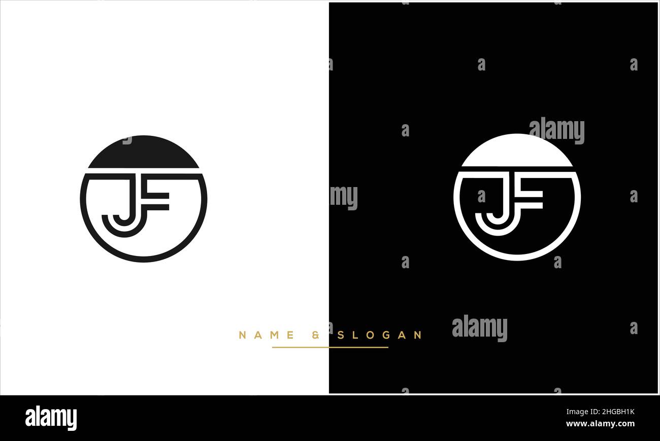 JF, FJ Abstract Letters Logo Monogram Stock Vector
