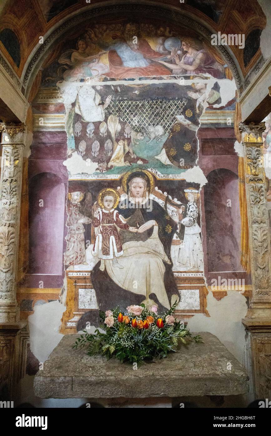 Pennabilli, Italy - interior details of the Sanctuary of the Madonna delle Grazie Stock Photo