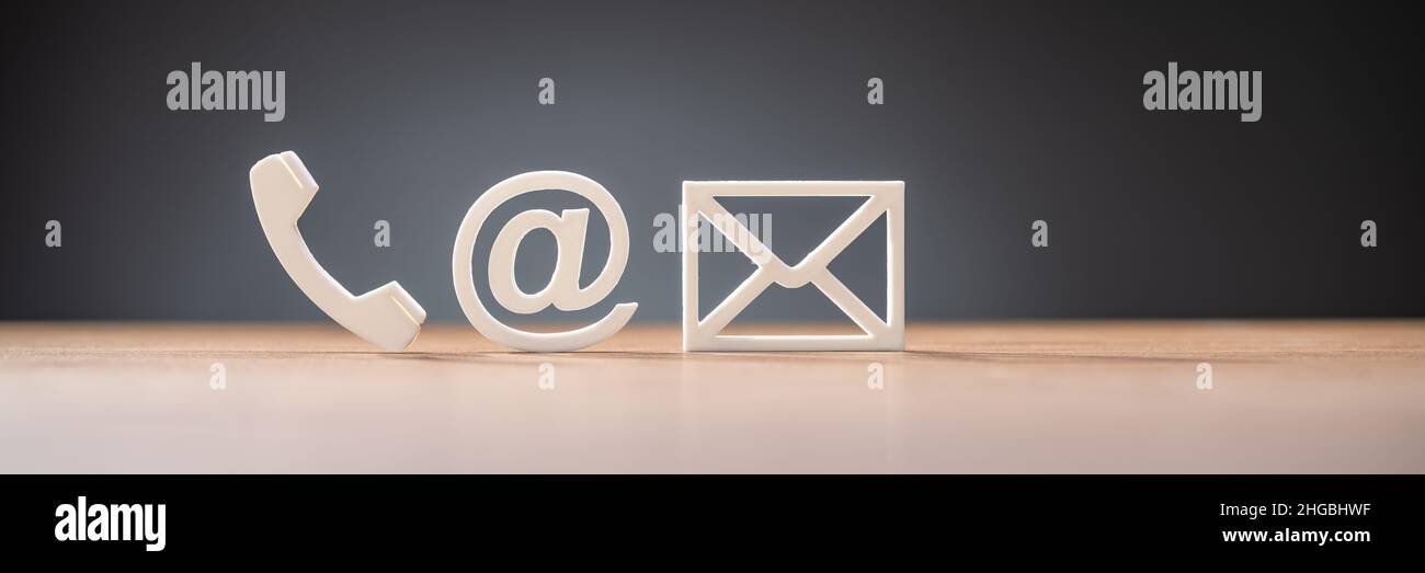 Contact Us Office Inbox Email Concept Icons Stock Photo - Alamy