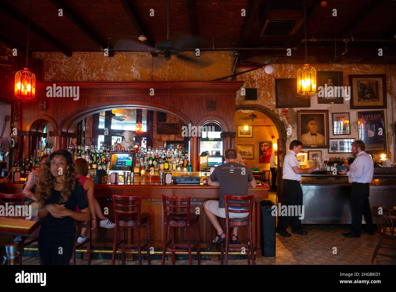 Interior of Napoleon House aka Mayor Girod House at 500 Chartres Street at St Louis Street in French Quarter in New Orleans, Louisiana LA, USA. Stock Photo