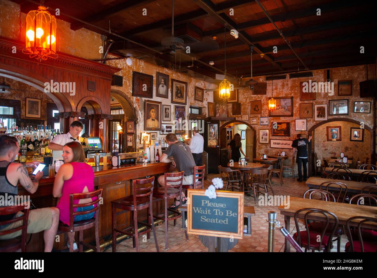 Interior of Napoleon House aka Mayor Girod House at 500 Chartres Street at St Louis Street in French Quarter in New Orleans, Louisiana LA, USA. Stock Photo