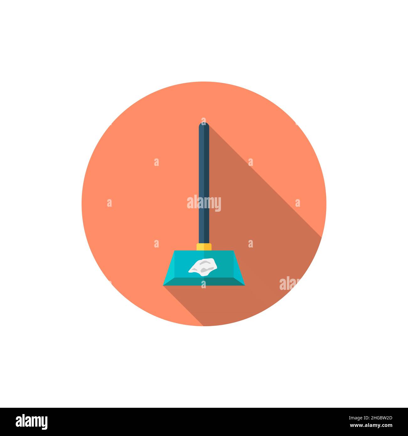 Dustpan icon , Vector flat long shadow design. Stock Vector